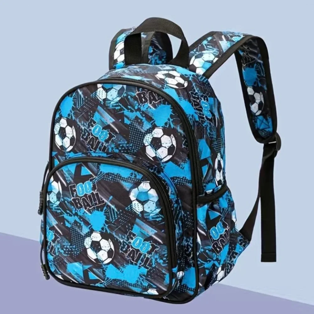 Kids Backpack Soccer Print Blue Black School Bag Boys Children’s NEW
